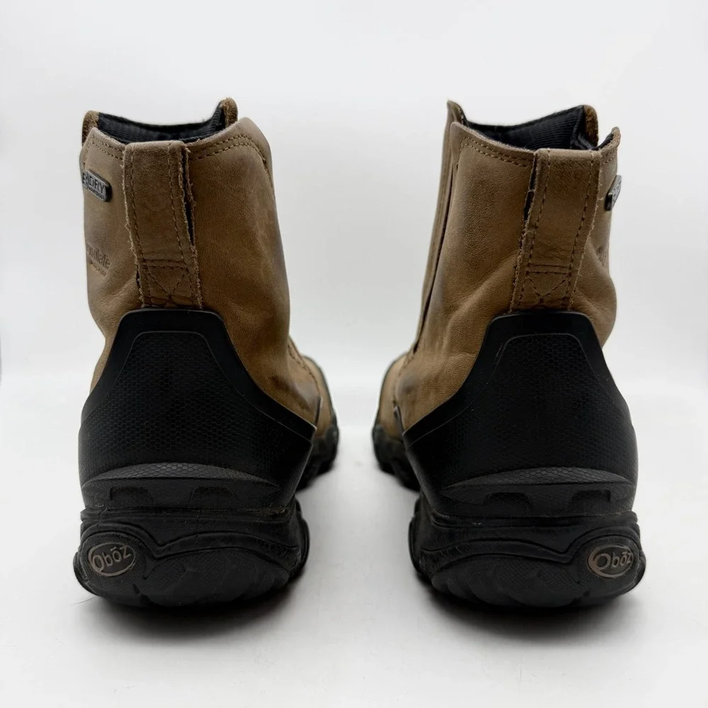 Oboz Men's Waterproof Insulated Slip-On Leather Chelsea Boots Brown/Black 9
